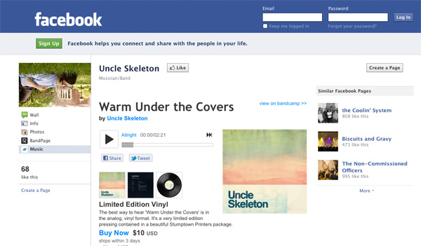 Bandcamp Facebook App
