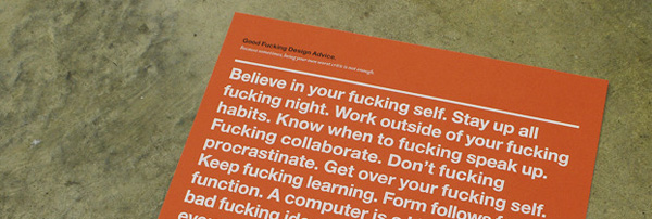 Good Fucking Design Advice