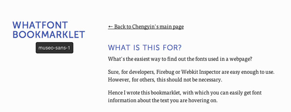 What Font Bookmarklet